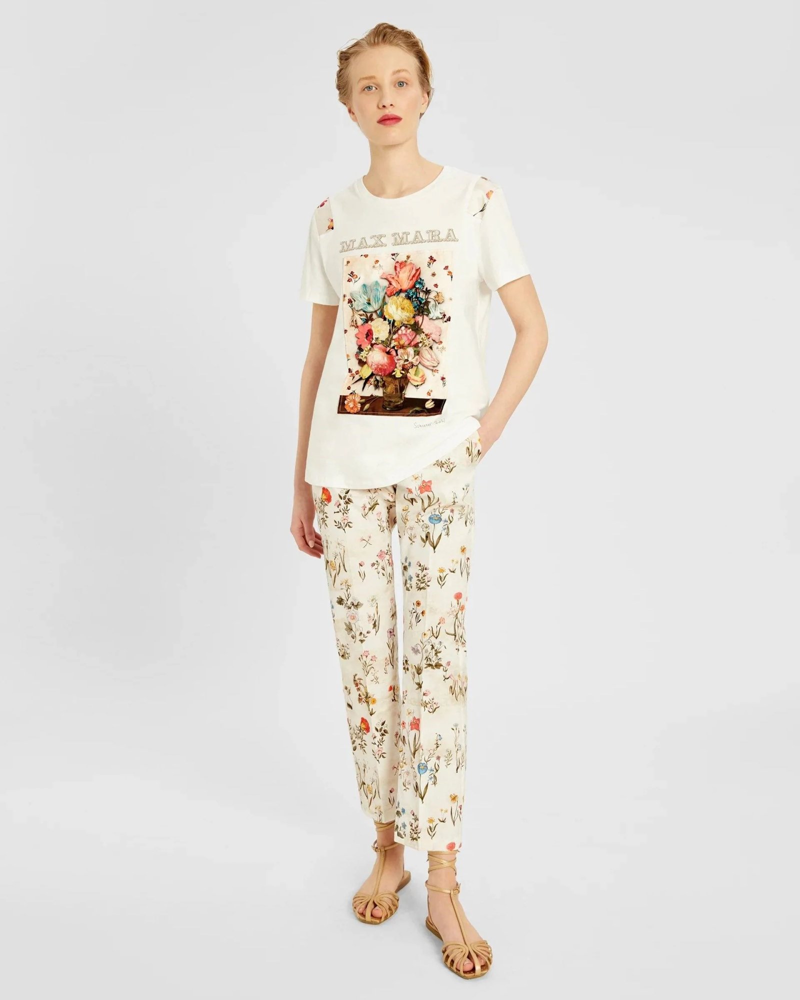 Alternative view of Max Mara Printed Cotton Jersey T-Shirt, White