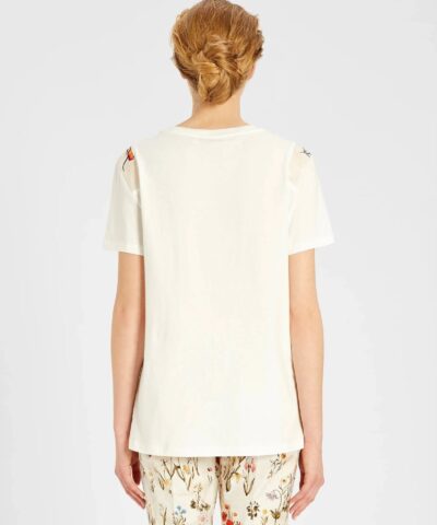 Max Mara Printed Cotton Jersey T Shirt White 20253653 4