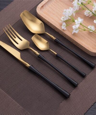 Modern Two Color Stainless Steel 4 Piece Serving Set 20219613 4