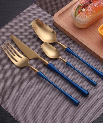 Modern Two Color Stainless Steel 4 Piece Serving Set 20219613 5