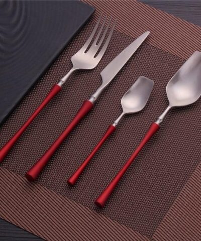 Modern Two Color Stainless Steel 4-Piece Serving Set-20219614