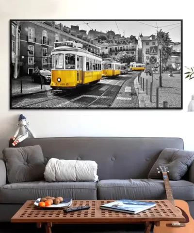 Photography Retro Yellow Bus, Wall Art-20219477