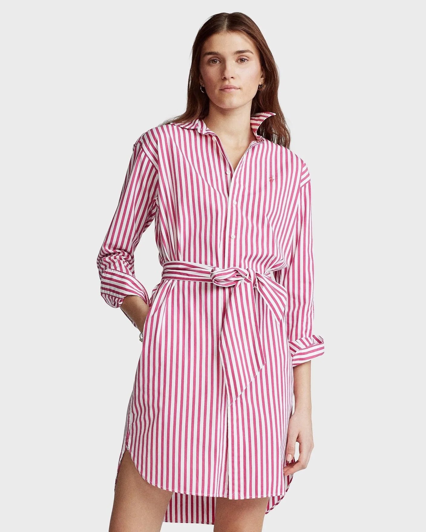 Polo Ralph Lauren Belted Striped Shirt Dress-20236753