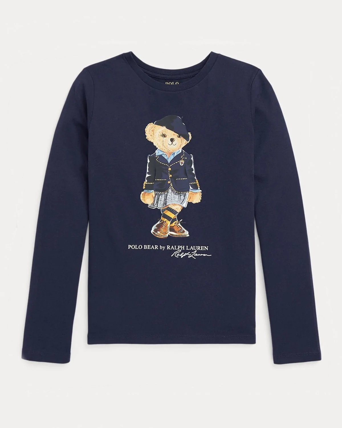 Polo Ralph Lauren Girls Polo Bear Cotton Long-Sleeve Tee-20236671