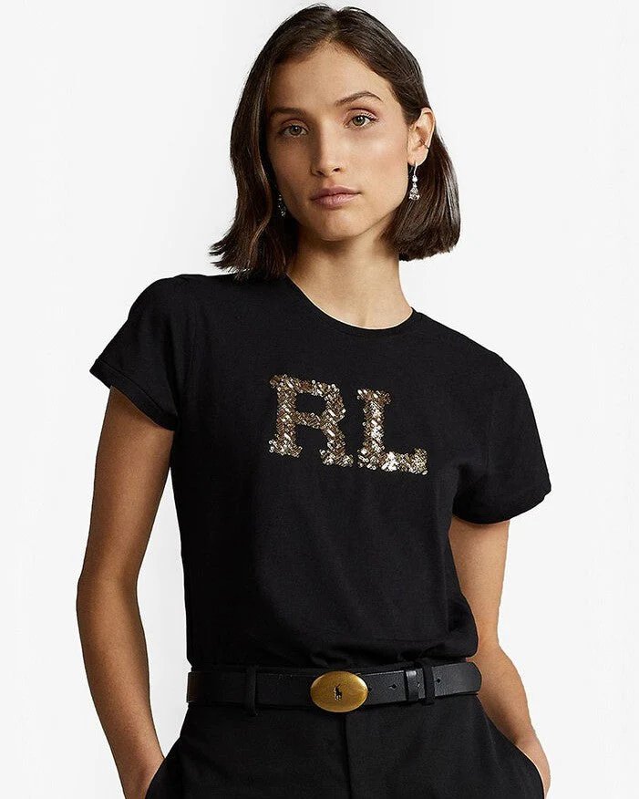 Polo Ralph Lauren Sequins Logo Short Sleeves-T-Shirt-20241702