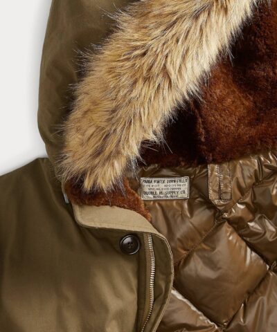 RRL Mens Green Shearling Trim Down Parka 20245480 2