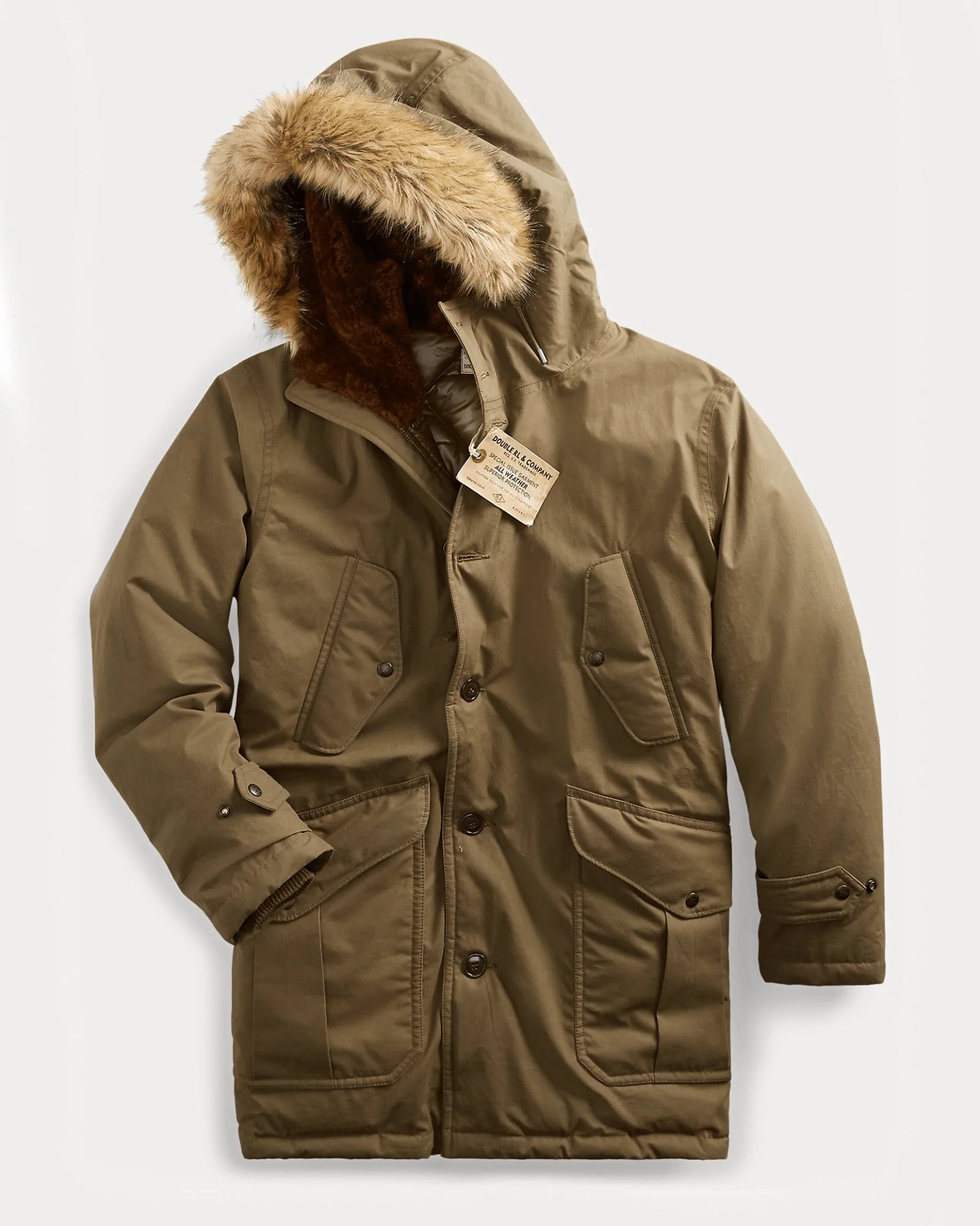 RRL Men's Green Shearling-Trim Down Parka-20245480