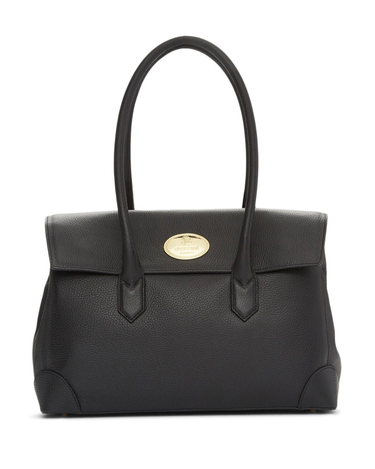 Roberto Cavalli Foldover Leather Shoulder Bag-20223713