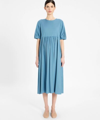S Max Mara Cotton Poplin Light Blue Dress 20254008 1