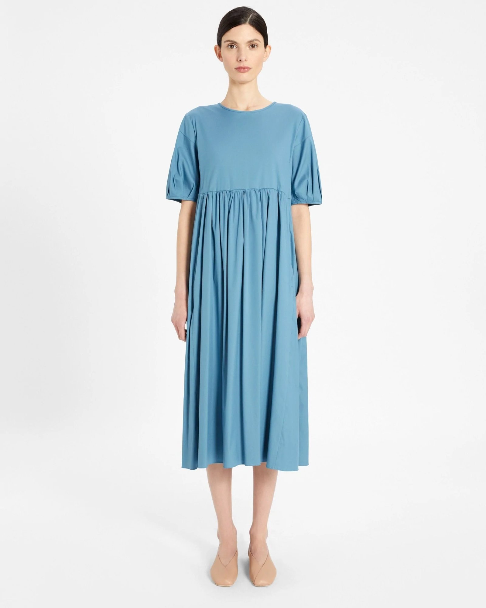 Alternative view of S Max Mara Cotton Poplin Light Blue Dress