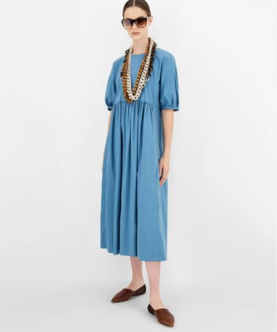 S Max Mara Cotton Poplin Light Blue Dress-20254013