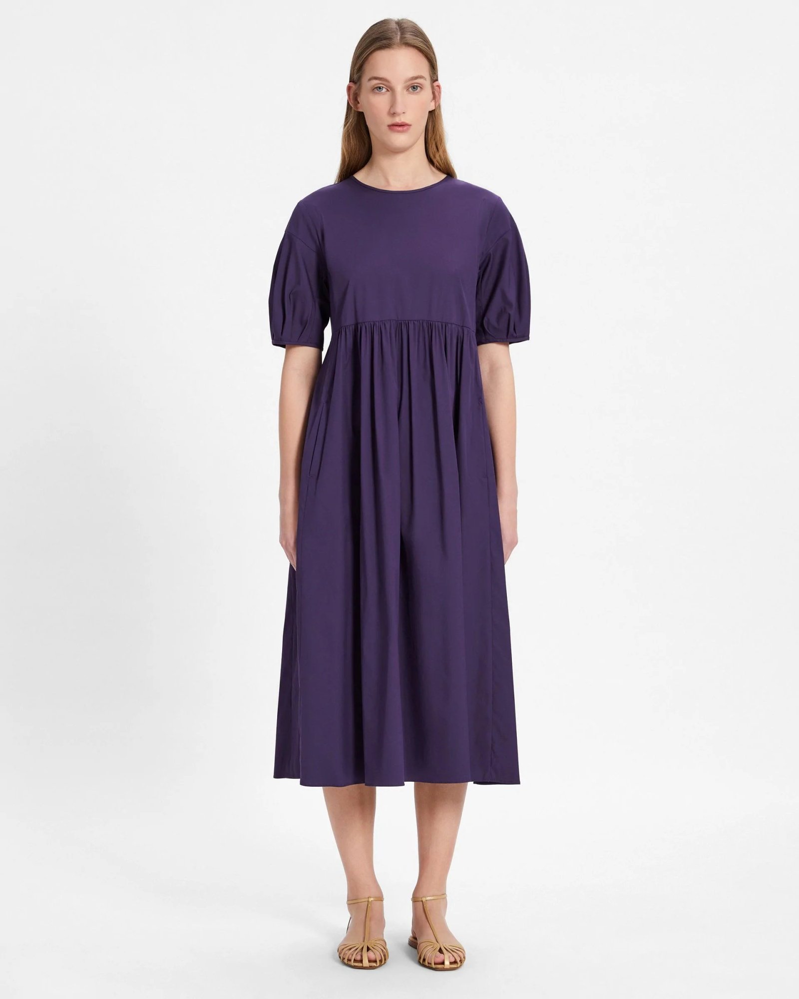 Alternative view of S Max Mara Cotton Poplin Purple Dress