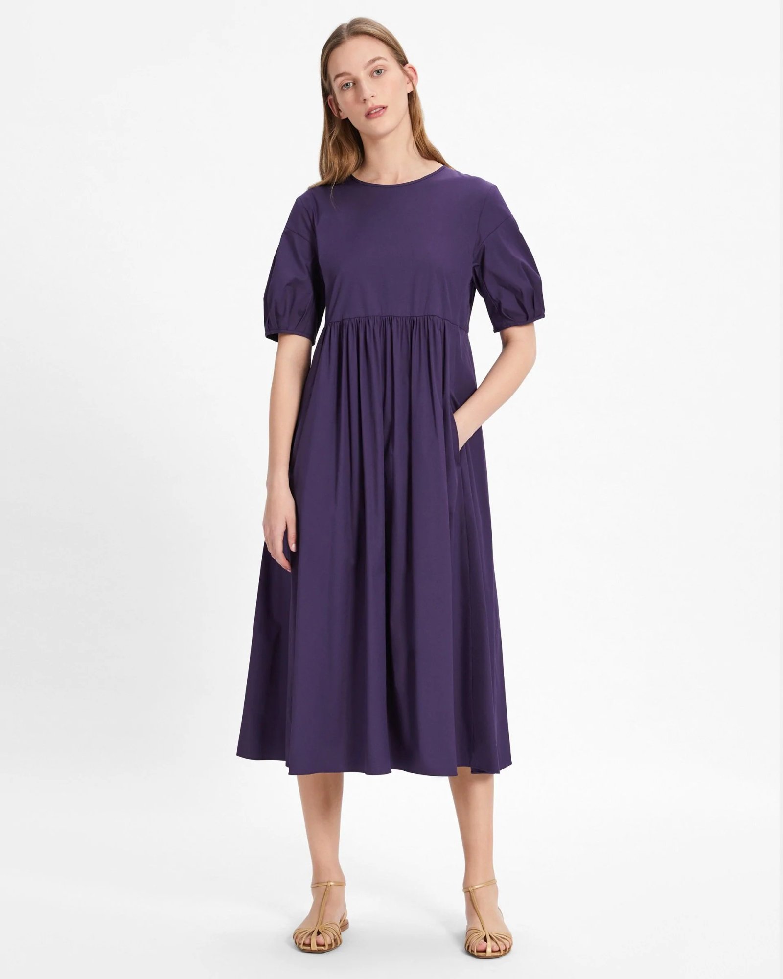 S Max Mara Cotton Poplin Purple Dress-20253998