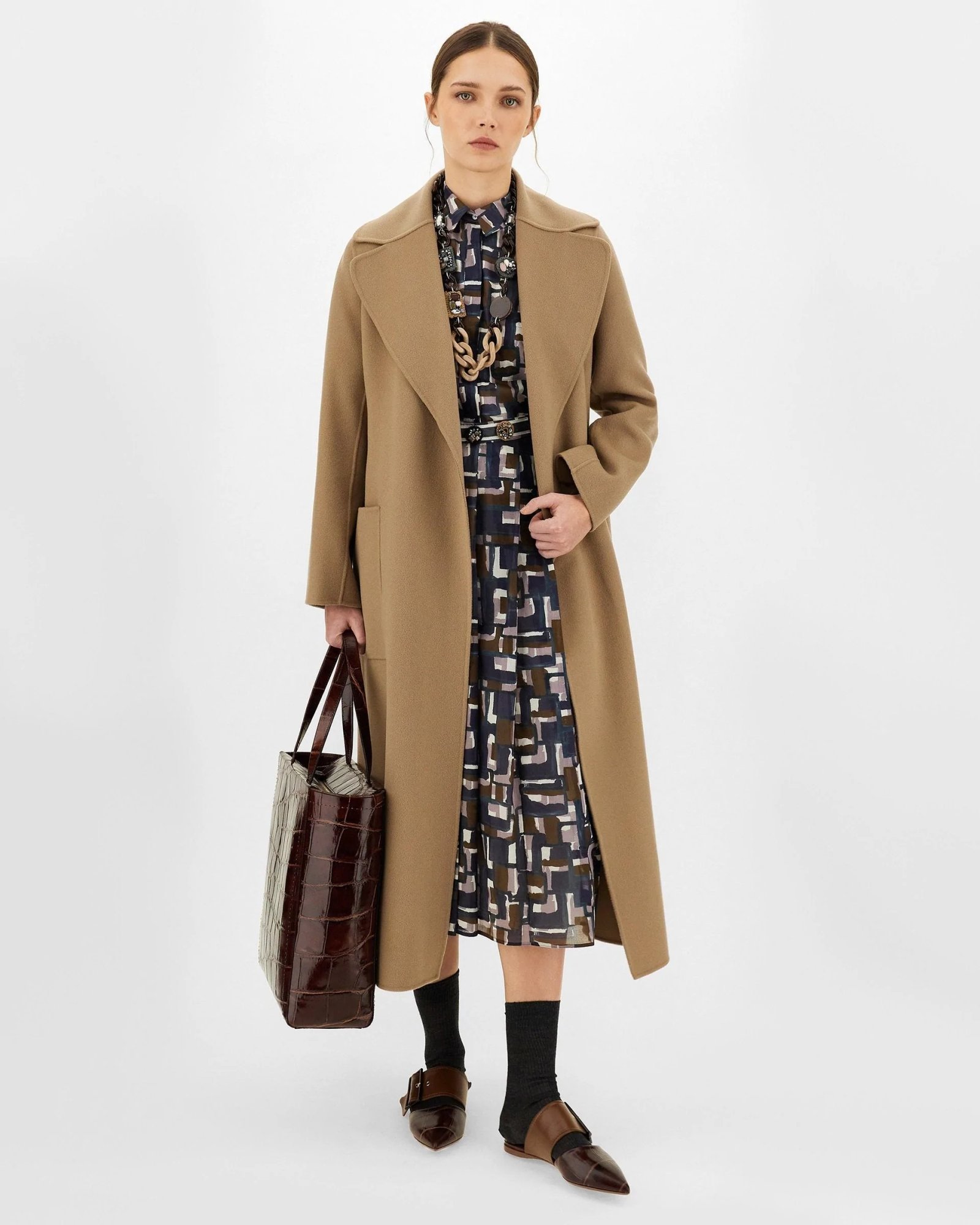S Max Mara Wool Coat, Gold-20246634