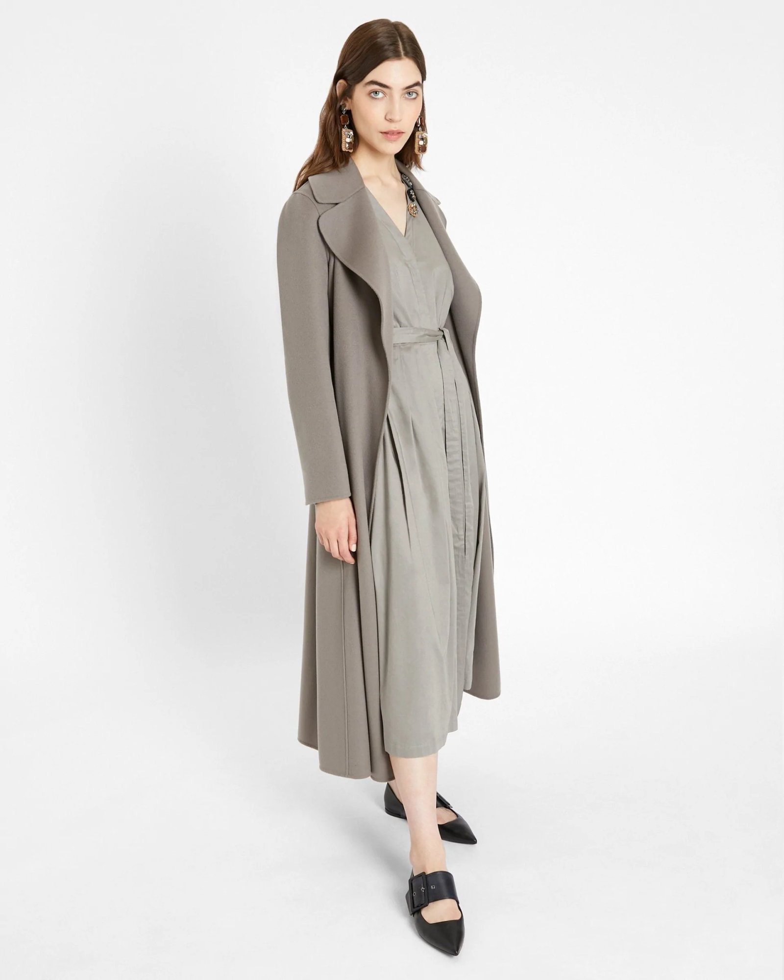Alternative view of S Max Mara Wool Coat, Medium Grey