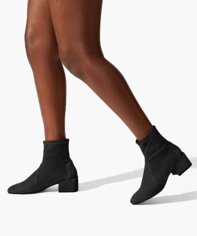 Stuart Weitzman Accordion Black Suede Bootie - Image 3