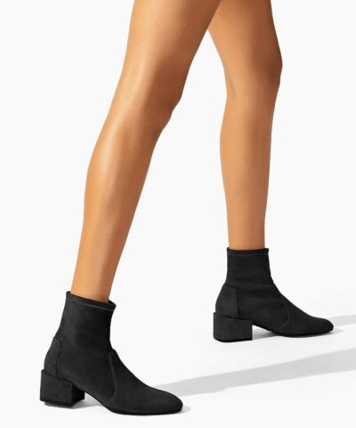 Stuart Weitzman Accordion Black Suede Bootie - Image 6