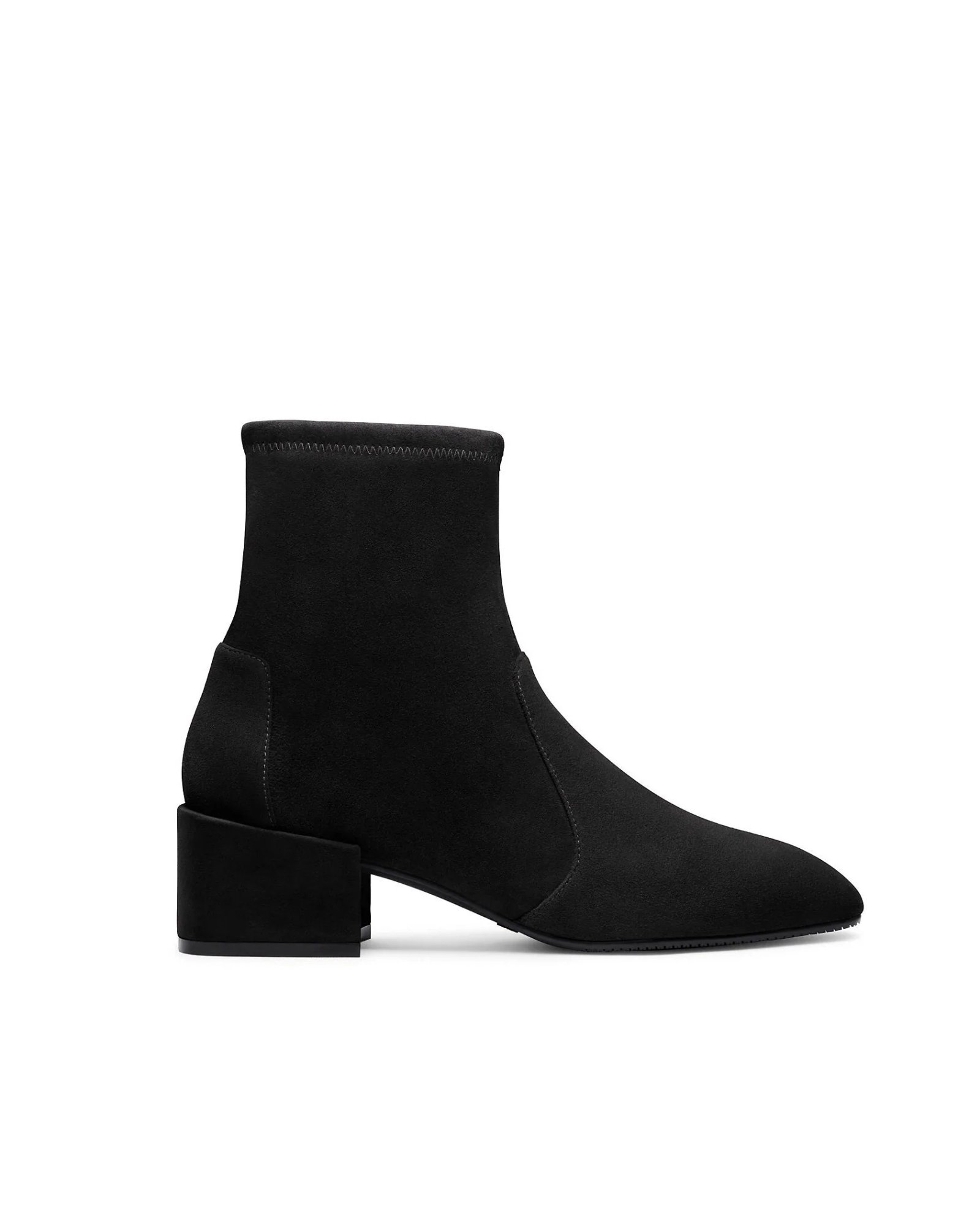 Stuart Weitzman Accordion Black Suede Bootie-20238994