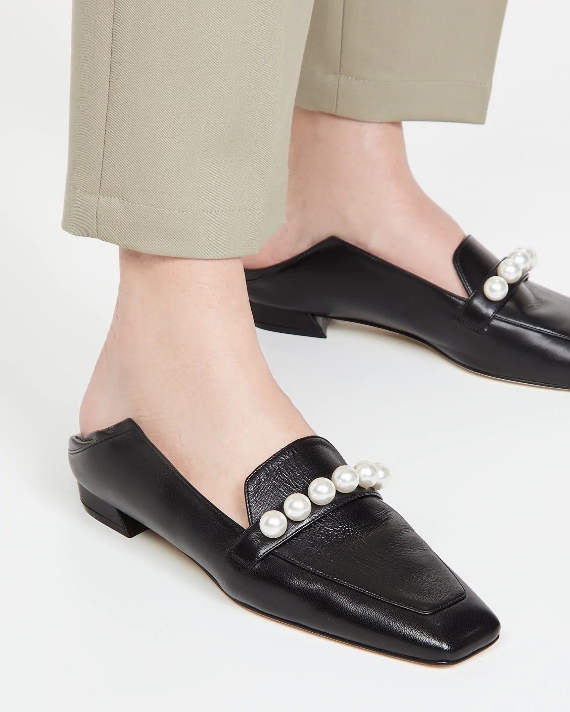 Alternative view of Stuart Weitzman Mickee Pearls Loafers, Black