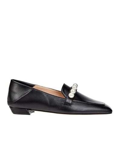 Stuart Weitzman Mickee Pearls Loafers, Black-20247937