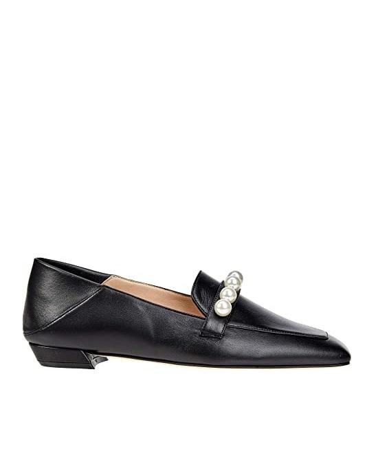 Stuart Weitzman Mickee Pearls Loafers, Black-20247937