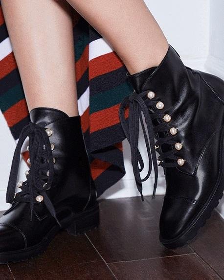 Alternative view of Stuart Weitzman Reysen Leather Combat Boots
