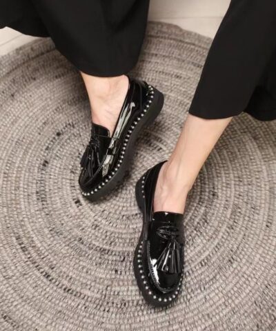 Stuart Weitzman Studded Detail Tassel Loafers 20244947 4