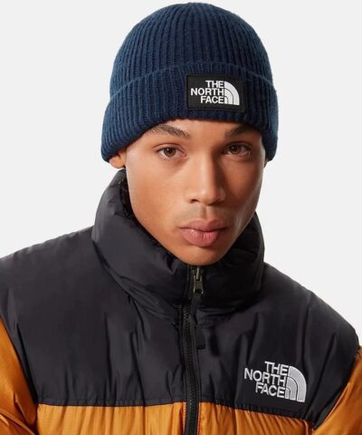 The North Face Logo Box Cuffed Beanie In Navy 20245642 1