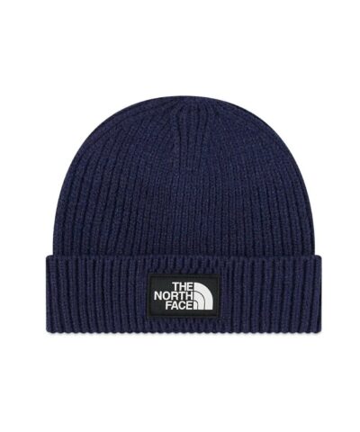 The North Face Logo Box Cuffed Beanie In Navy-20245643