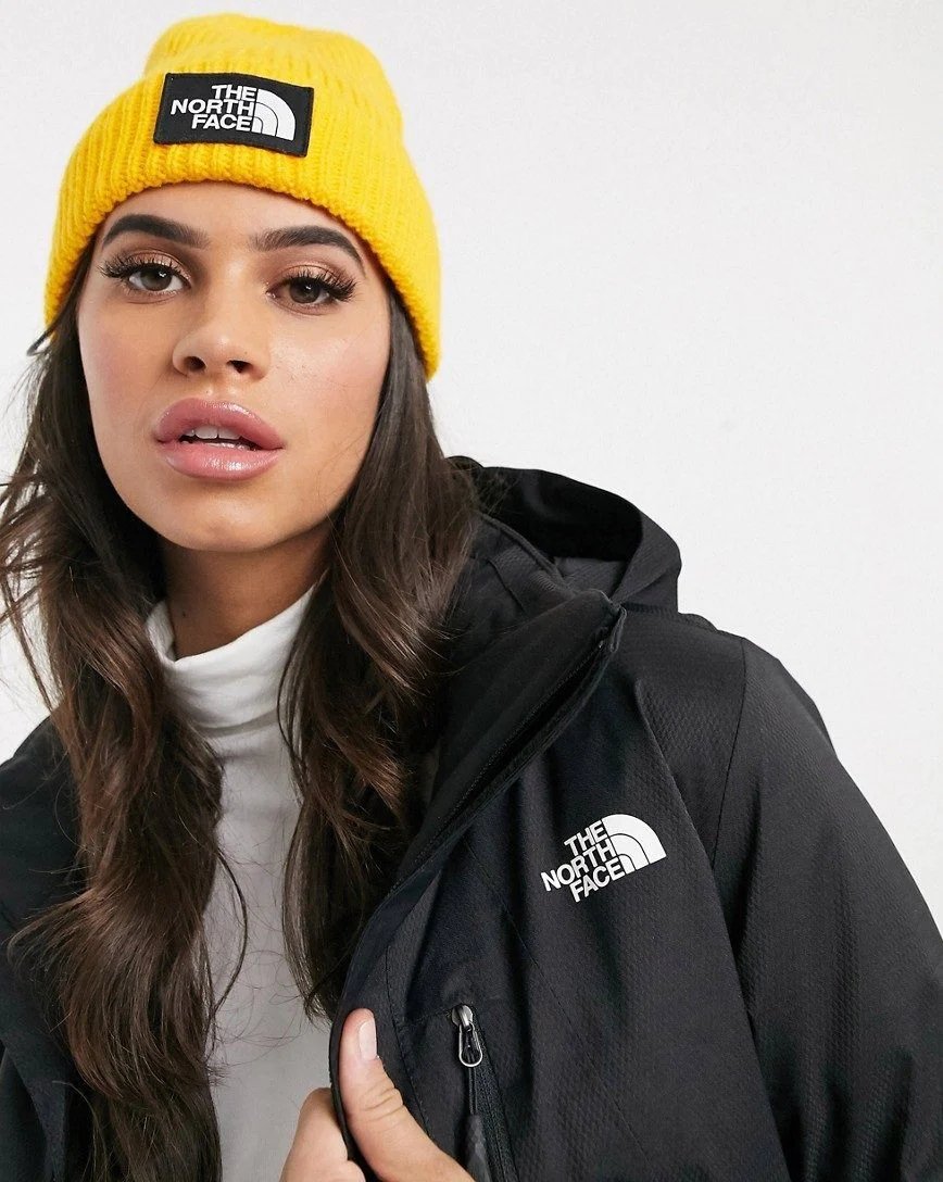 Alternative view of The North Face Logo Box Cuffed Beanie In Yollow