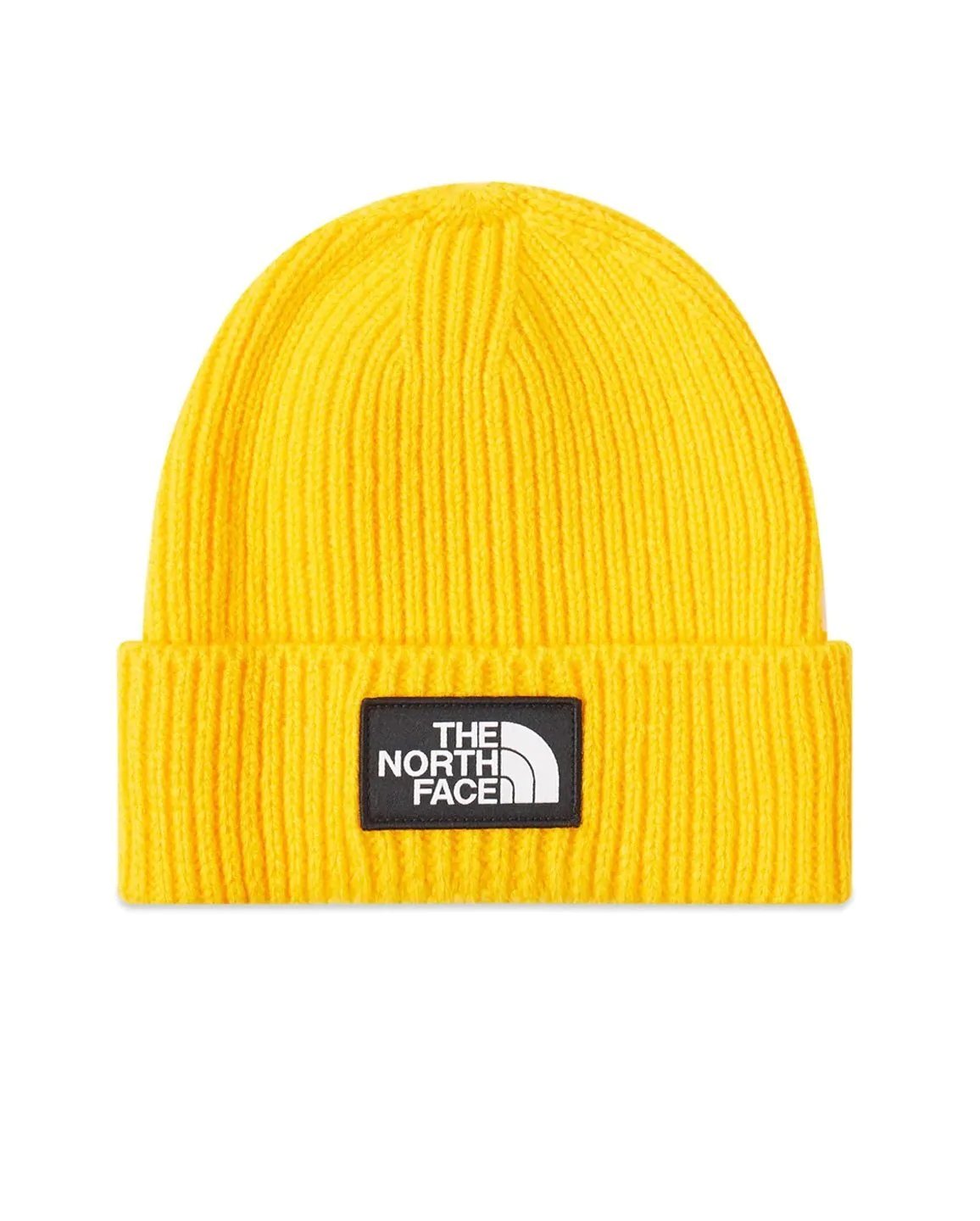 The North Face Logo Box Cuffed Beanie In Yollow-20245647