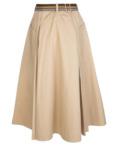 Tory Burch A Line Poplin Pleated Skirt 20249857 2