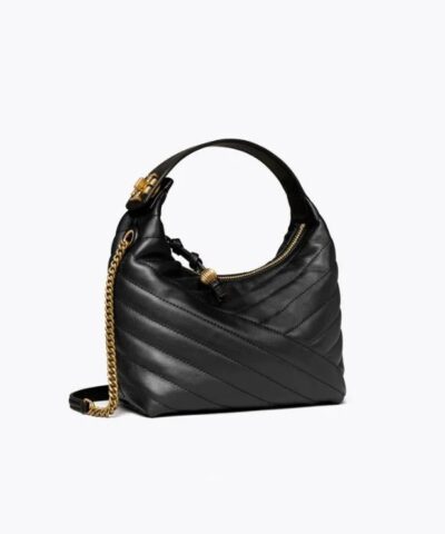 Tory Burch Black Kira Chevron Crescent Bag 20243180 2