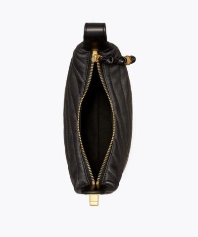 Tory Burch Black Kira Chevron Crescent Bag 20243180 3