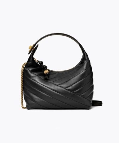 Tory Burch Black Kira Chevron Crescent Bag-20243180