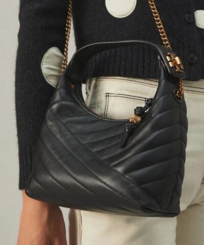Tory Burch Black Kira Chevron Crescent Bag 20243180 5