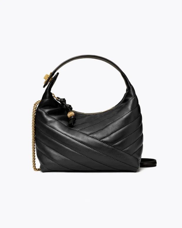 Tory Burch Black Kira Chevron Crescent Bag-20243180
