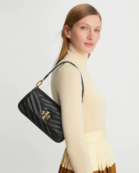 Alternative view of Tory Burch Black Kira Chevron Small Flap Shoulder Bag