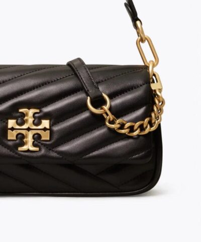 Tory Burch Black Kira Chevron Small Flap Shoulder Bag 20243225 3