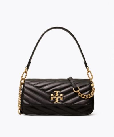 Tory Burch Black Kira Chevron Small Flap Shoulder Bag-20243226