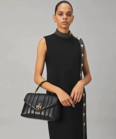 Tory Burch Black Kira Quilted Satchel 20248642 1