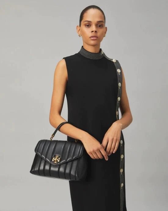 Alternative view of Tory Burch Black Kira Quilted Satchel