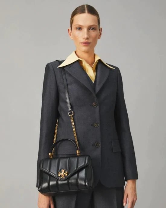 Alternative view of Tory Burch Black Kira Quilted Small Satchel