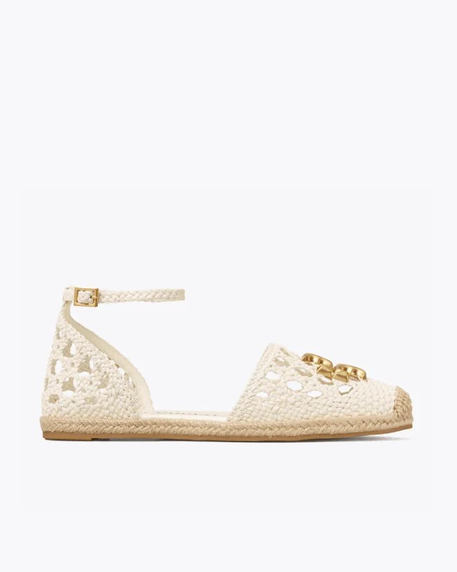 Tory Burch Eleanor Woven D'Orsay Flat Espadrille-20255175