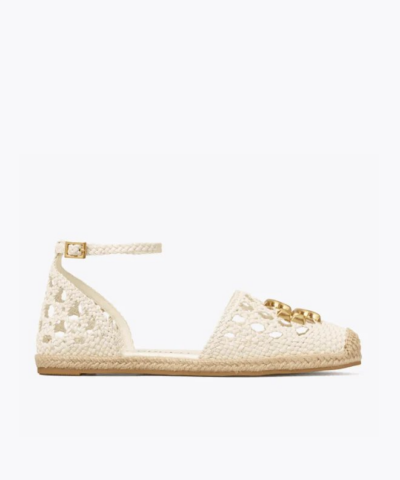 Tory Burch Eleanor Woven D'Orsay Flat Espadrille-20255182