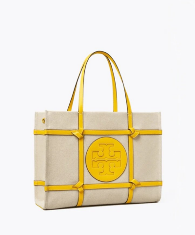Tory Burch Ella Canvas Quadrant Knot Mini Tote Bag 20253760 1