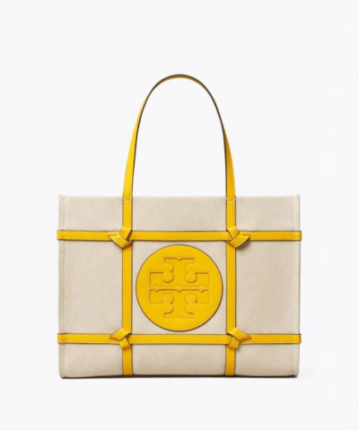 Tory Burch Ella Canvas Quadrant Knot Mini Tote Bag-20253761