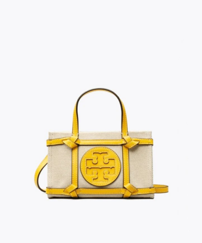 Tory Burch Ella Canvas Quadrant Micro Tote Bag-20253753