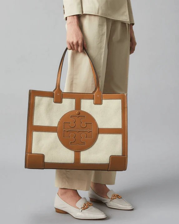 Alternative view of Tory Burch Ella Canvas Quadrant Tote Bag