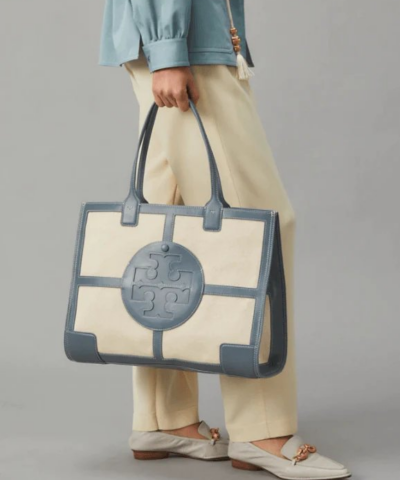 Tory Burch Ella Canvas Quadrant Tote Bag 20255466 1